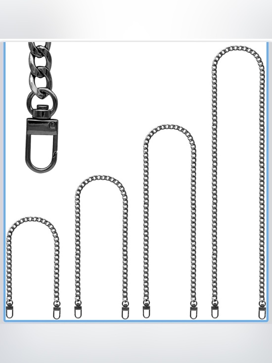 Handbags - Metal Chain Purse Strap Black - Choose you Size